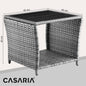 Tavolino da giardino grigio 45x45x40cm altezza regolabile