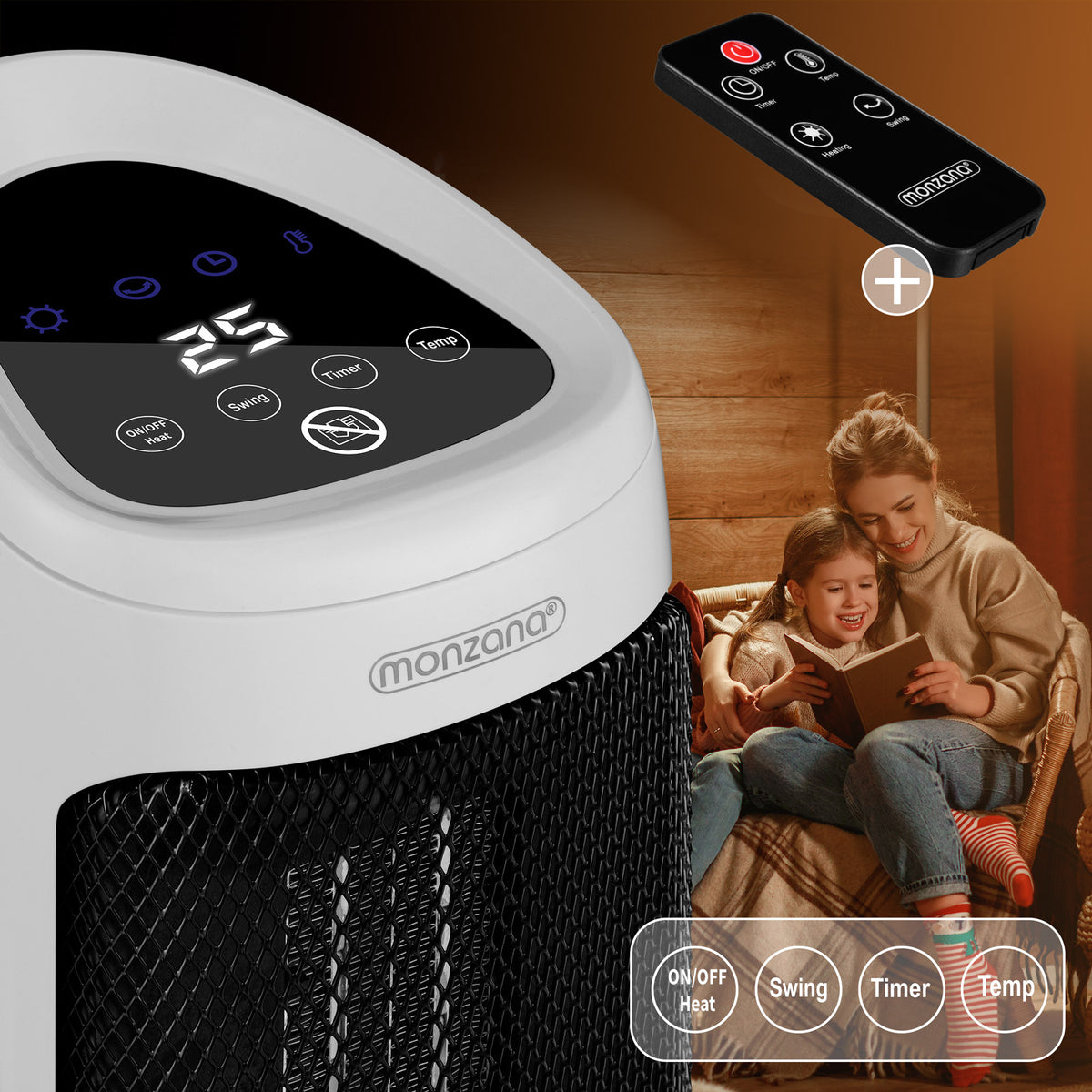 Termoventilatore ceramico MZKH2200 bianco incl telecomando