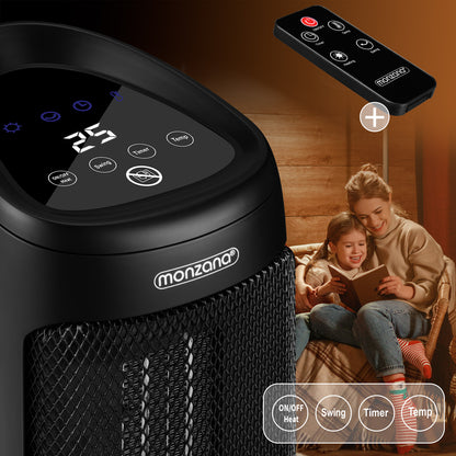 Termoventilatore ceramico MZKH2200 nero incl telecomando