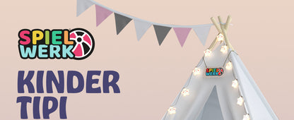 Tenda teepee per bambini bianco/rosa 160x130x130cm