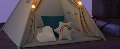 Tenda teepee per bambini grigio 160x130x130cm