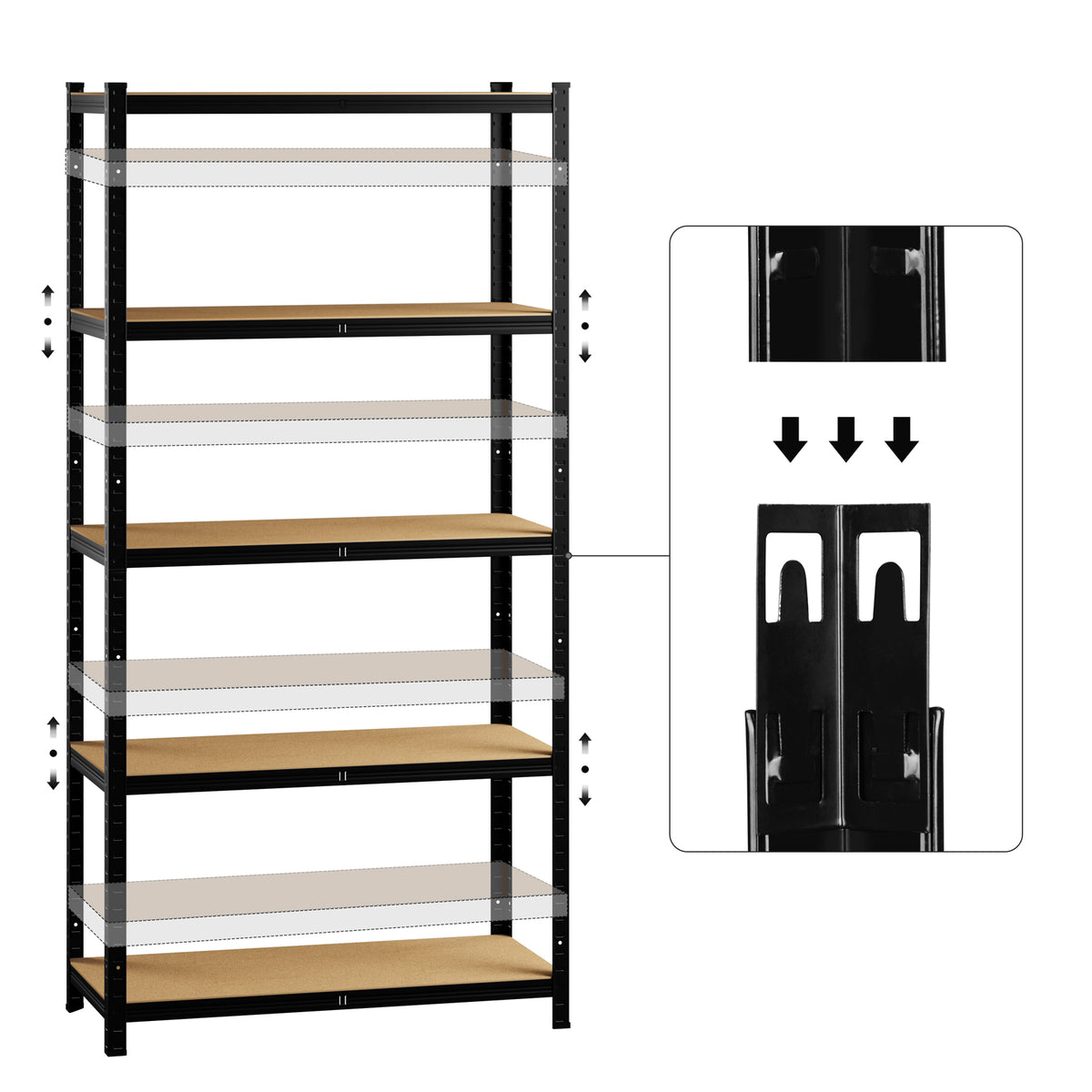 Scaffale alta portata 875kg nero 180x90x40cm