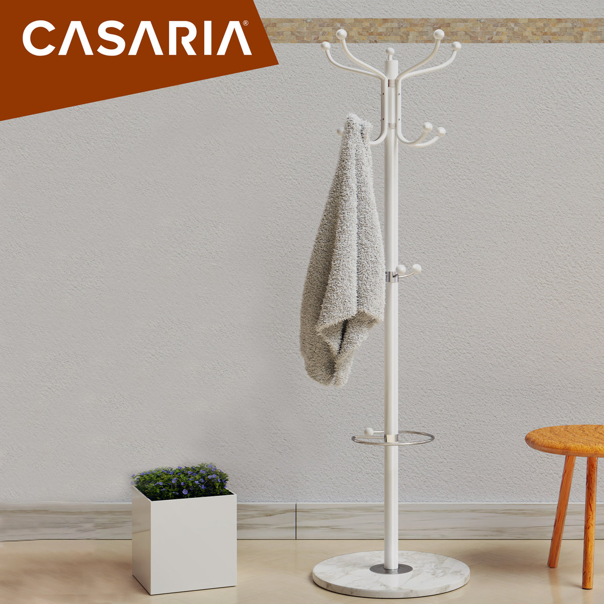 Attaccapanni con Portaombrelli bianco 173cm