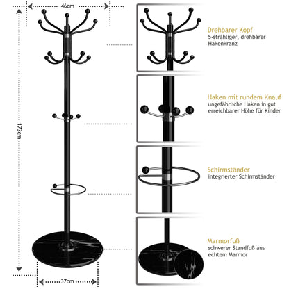 Attaccapanni con Portaombrelli Nero 173cm