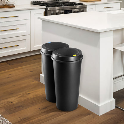 Pattumiera doppia con pulsante nero plastica 2x25L
