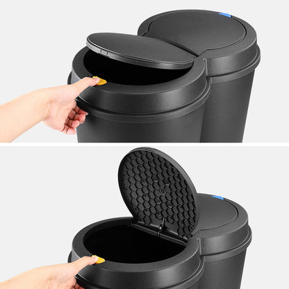 Pattumiera doppia con pulsante nero plastica 2x25L