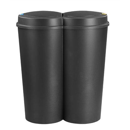 Pattumiera doppia con pulsante nero plastica 2x25L