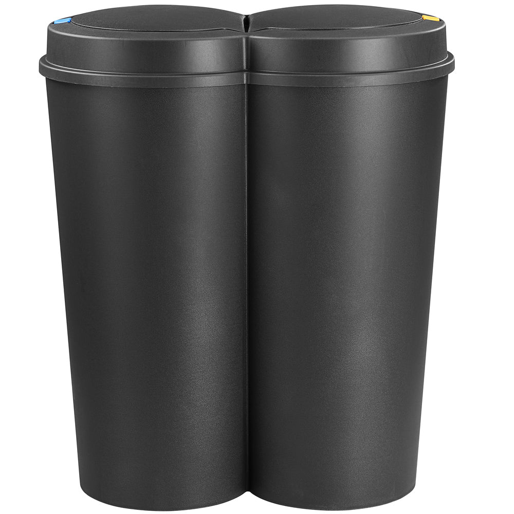 Pattumiera doppia con pulsante nero plastica 2x25L