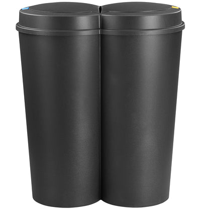 Pattumiera doppia con pulsante nero plastica 2x25L