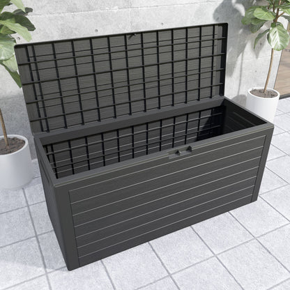 Baule da giardino Woody antracite-marrone 116x43x55cm