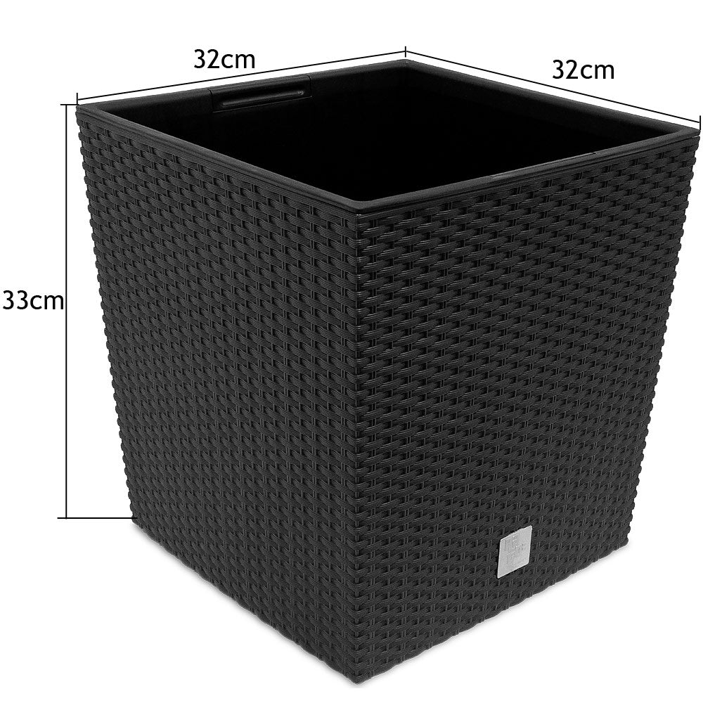 Vaso da esterno Rato Low antracite 32x32x33cm 35L