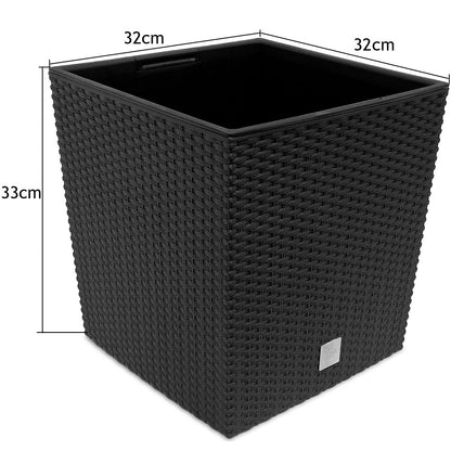 Vaso da esterno Rato Low antracite 32x32x33cm 35L