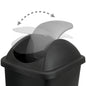 Pattumiera con coperchio nero-argento plastica 60L