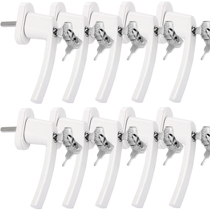 Maniglia per finestra con serratura set 10pz bianco