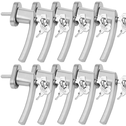 Maniglia per finestra con serratura set 10pz argento