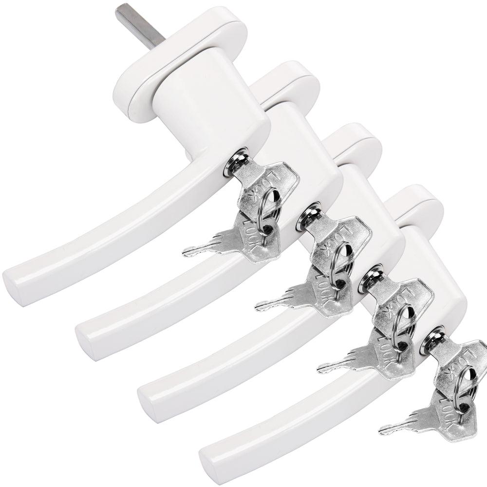 Maniglia per finestra con serratura set 4 pz bianco