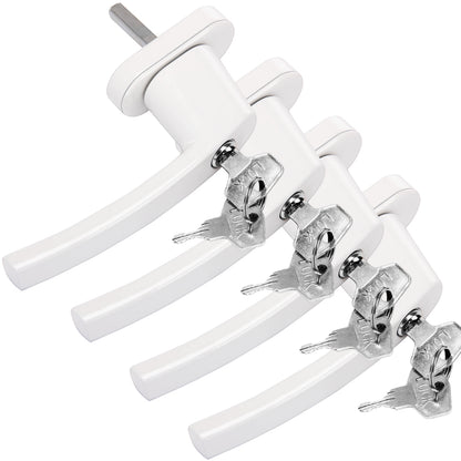 Maniglia per finestra con serratura set 4 pz bianco