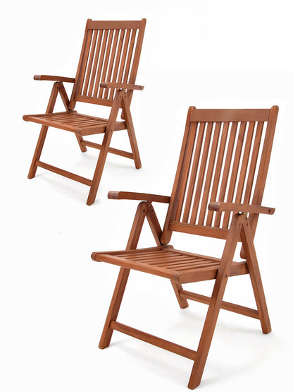 Sedie da giardino Vanamo set 2 pz eucalipto FSC