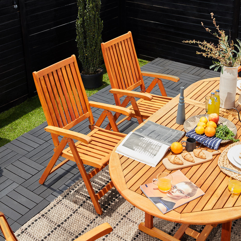 Sedie da giardino Vanamo set 2 pz eucalipto FSC