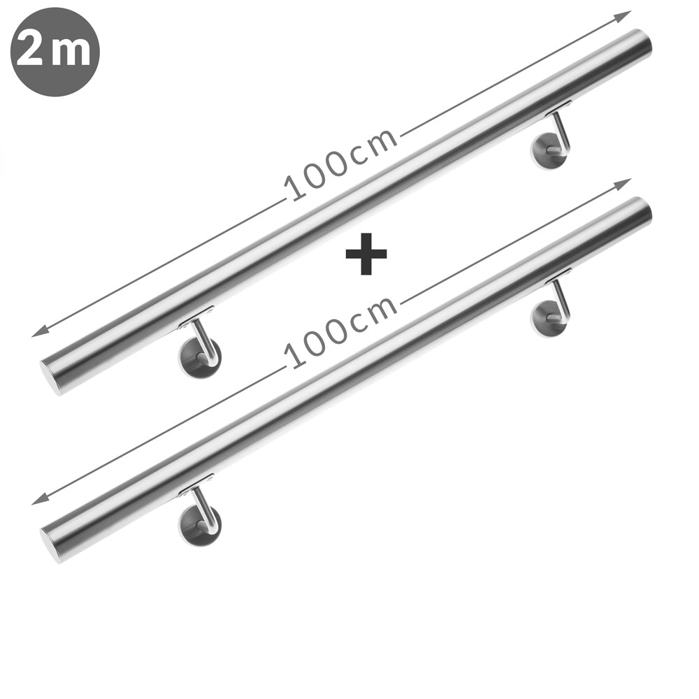 Corrimano 2 pz in acciaio inox 4,2x200cm