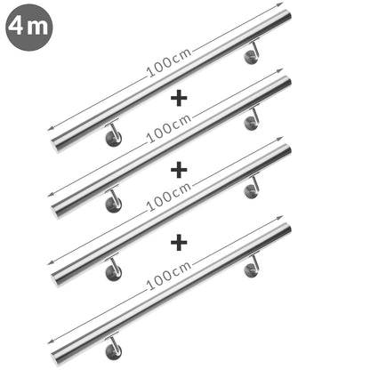 Corrimano 4pz in acciaio inox 4,2x400cm