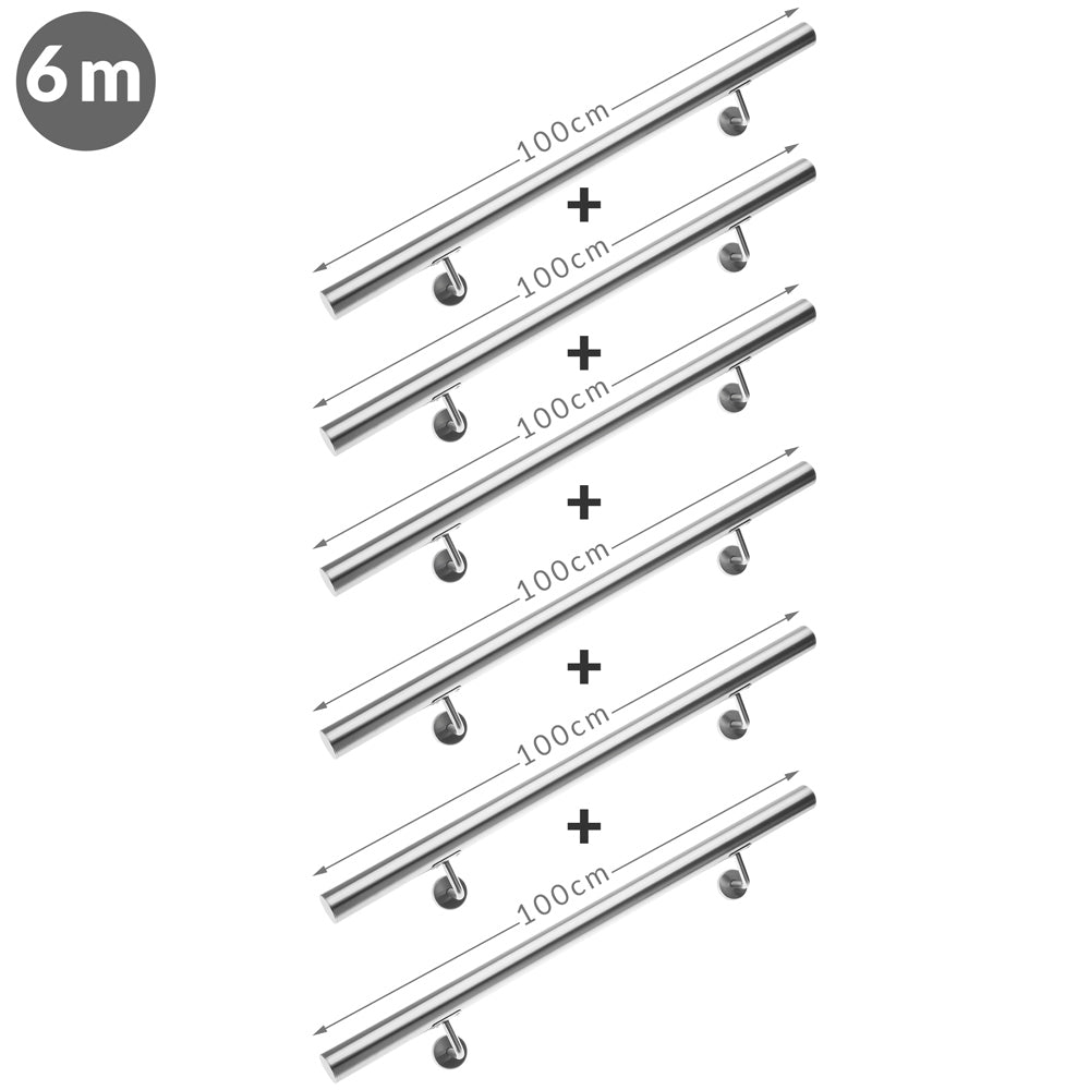 Corrimano 6 pz in acciaio inox 4,2x600cm