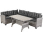 Divani da giardino Lisbona girgio polyrattan 6 persone