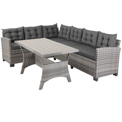 Divani da giardino Lisbona girgio polyrattan 6 persone