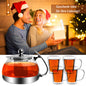 Set Teiera vetro 1,2L con 4 Bicchieri termici