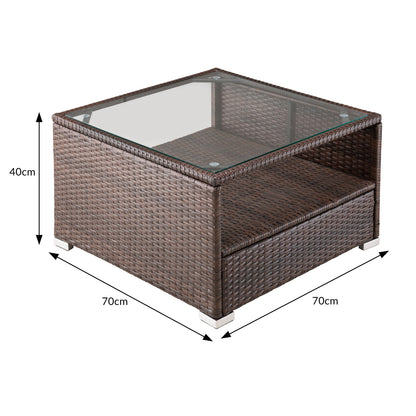 Salotto da giardino16 pz crema- marrone polyrattan
