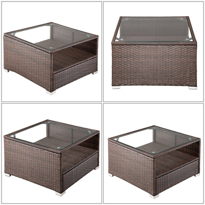 Salotto da giardino16 pz crema- marrone polyrattan