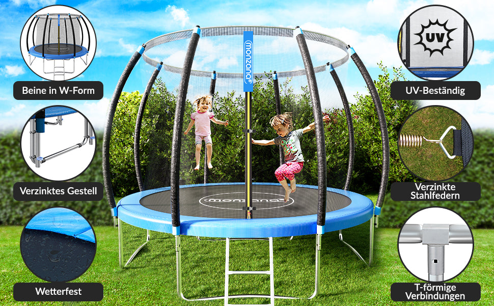 Trampolino Elastico Ø305cm con rete di sicurezza TÜV GS