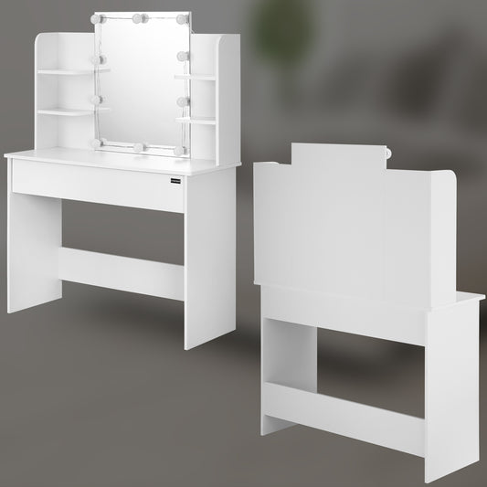 Tavolo Trucco Lucia con bianco LED 140x110x40cm
