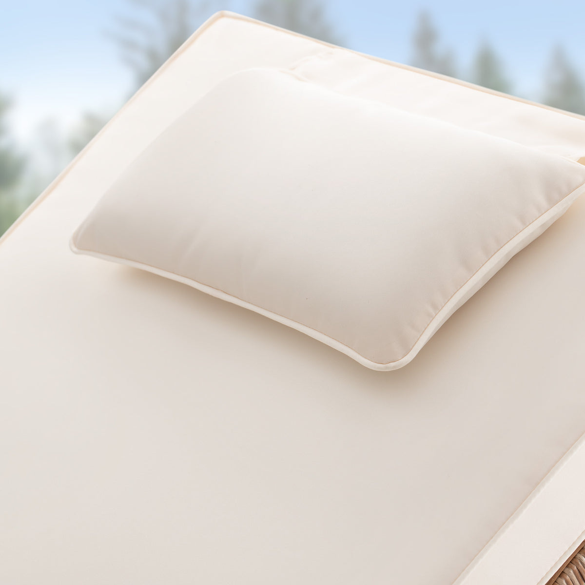 Sdraio da giardino crema polyrattan 193x90x43cm