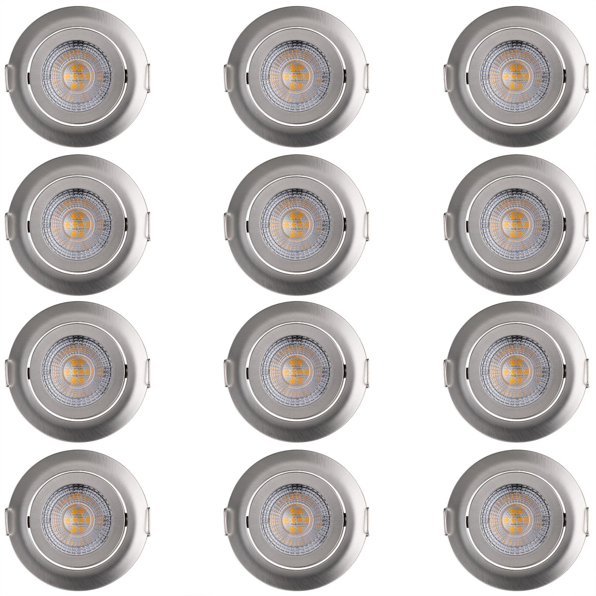 LED incasso Krog set da 12 nichel