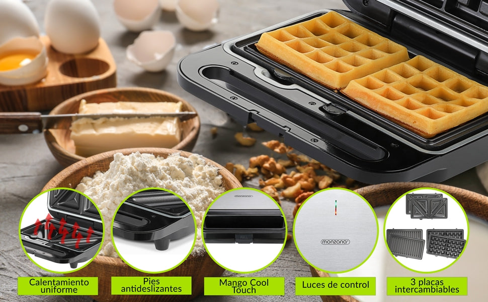 Grill a contatto 3 in 1 nero-argento 1000 W