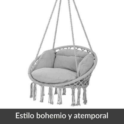 Poltrona sospesa grigio chiaro 80x60x140cm