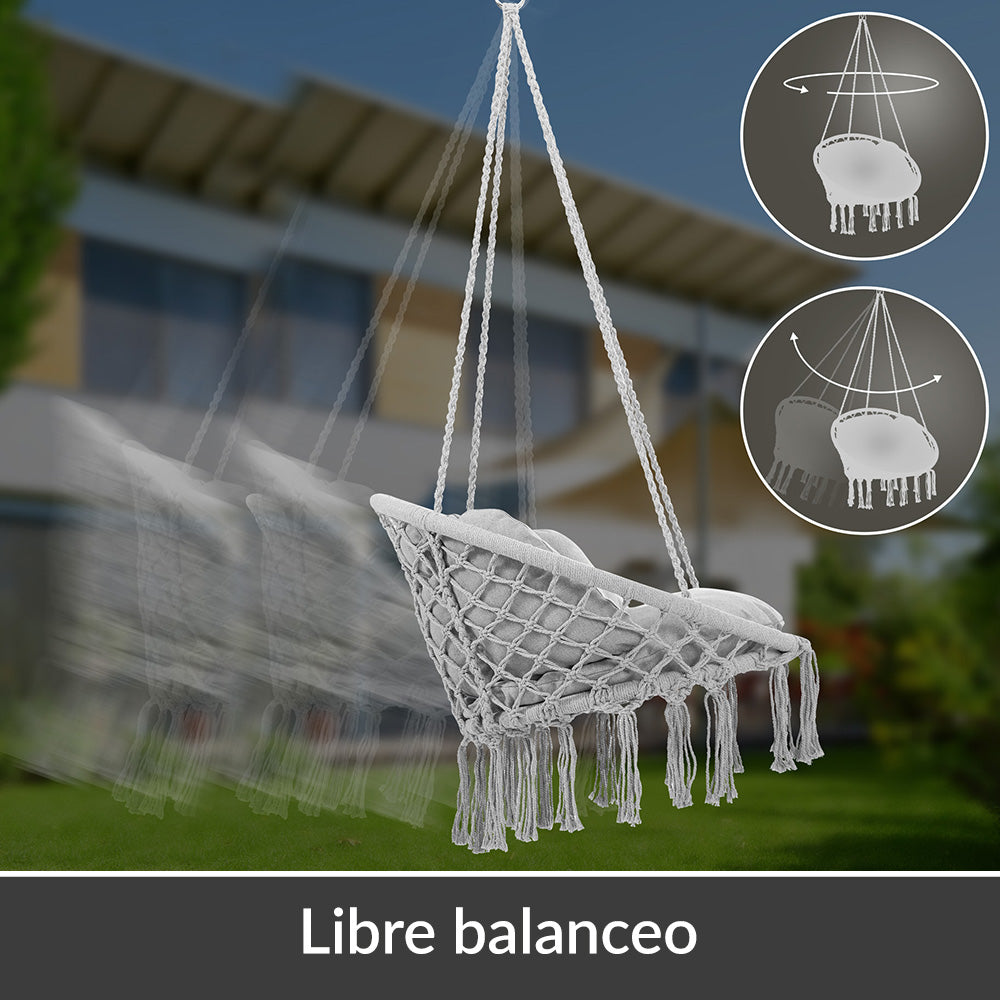 Poltrona sospesa grigio chiaro 80x60x140cm