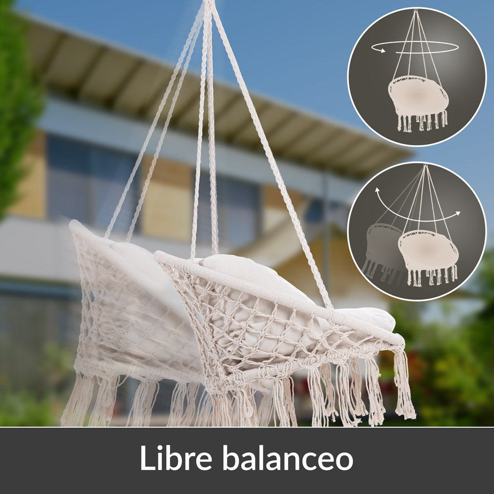 Poltrona sospesa crema 80x60x140cm