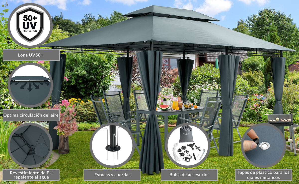 Gazebo Topas 3x4m antrcite