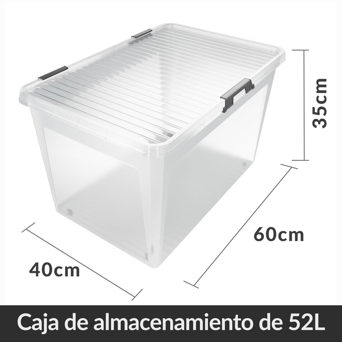 Contenitore di Plastica 2 pz 60x40x17cm 30L