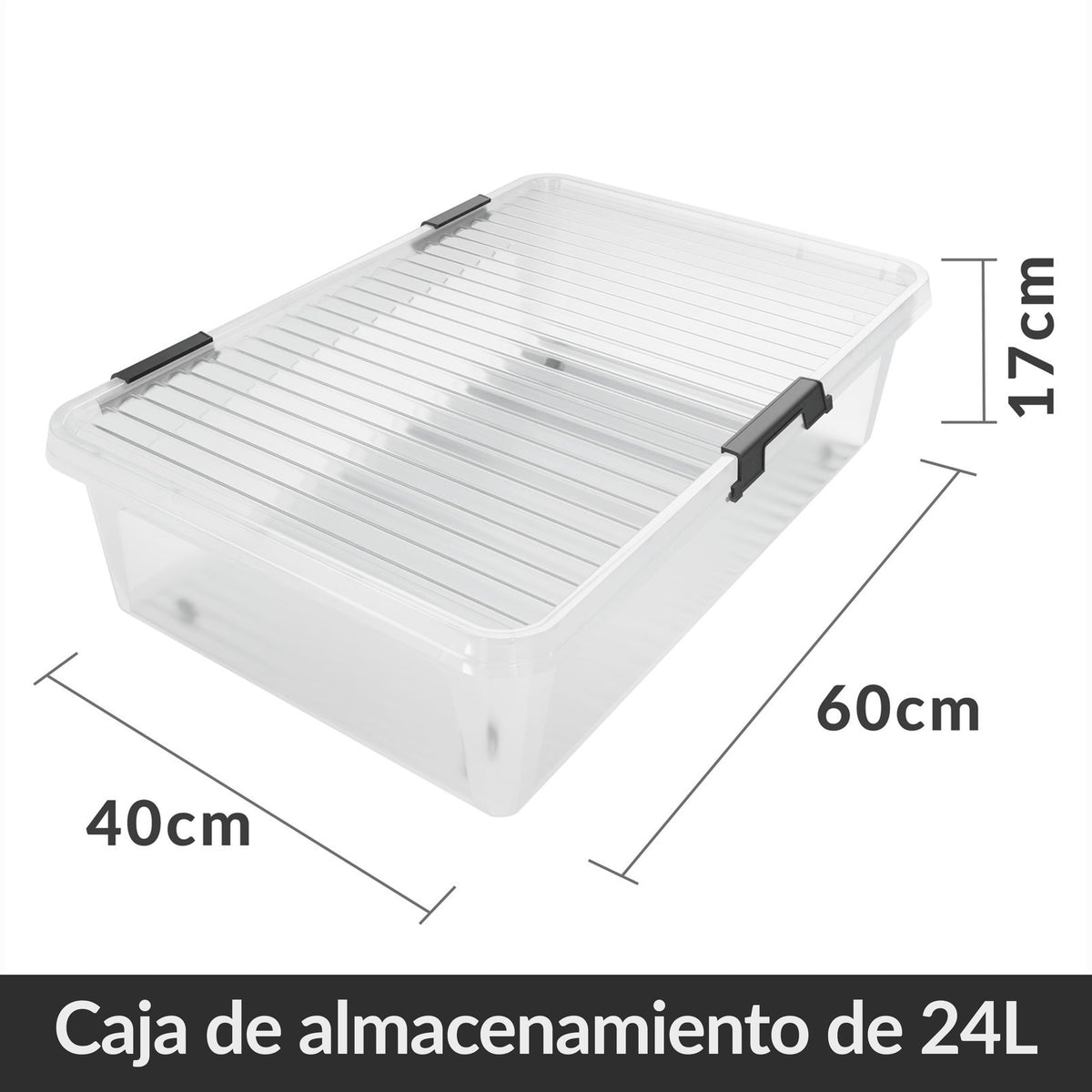 Contenitore di Plastica 2 pz 60x40x17cm 30L