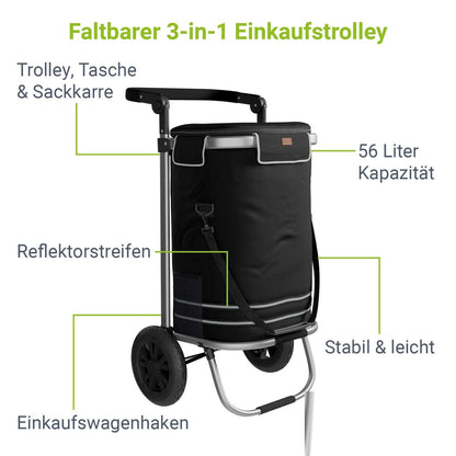 Carrello spesa 3in1 - capacità 56 L