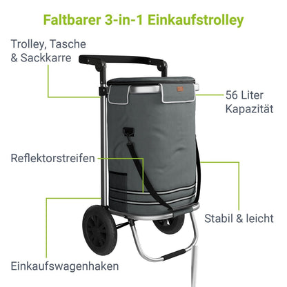 Carrello spesa 3in1 - capacità 56 L