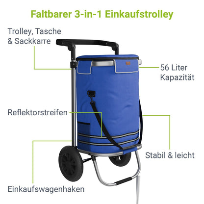 Carrello spesa 3in1 - capacità 56 L