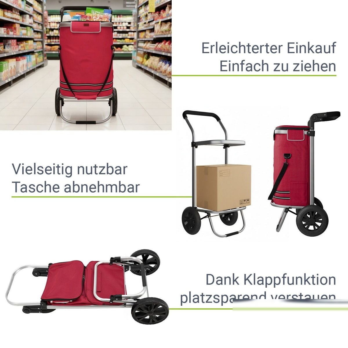 Carrello spesa 3in1 - capacità 56 L