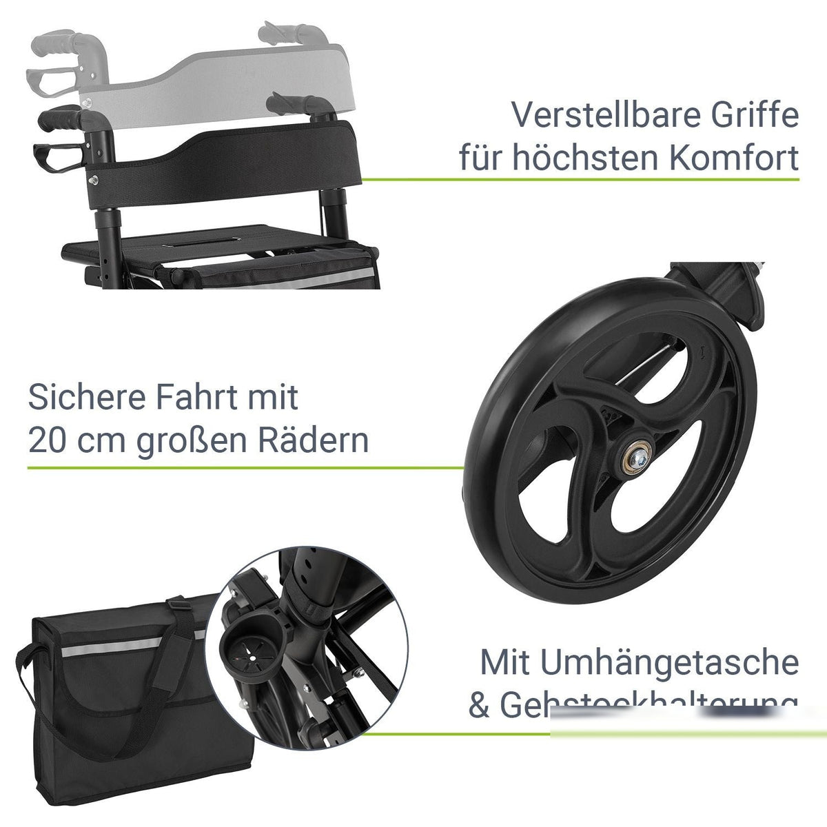 Rollator Vital in alluminio con sedile