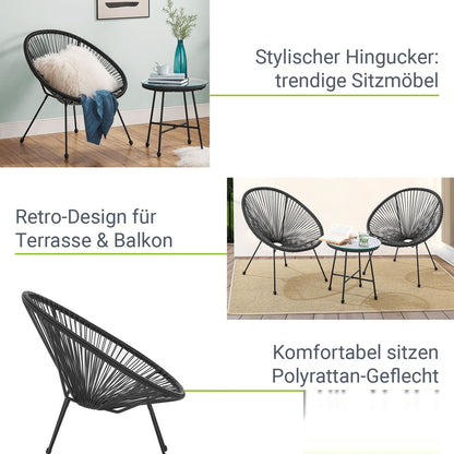Set di mobili da balcone Ostana 3 pezzi