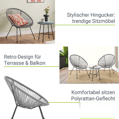Set di mobili da balcone Ostana 3 pezzi