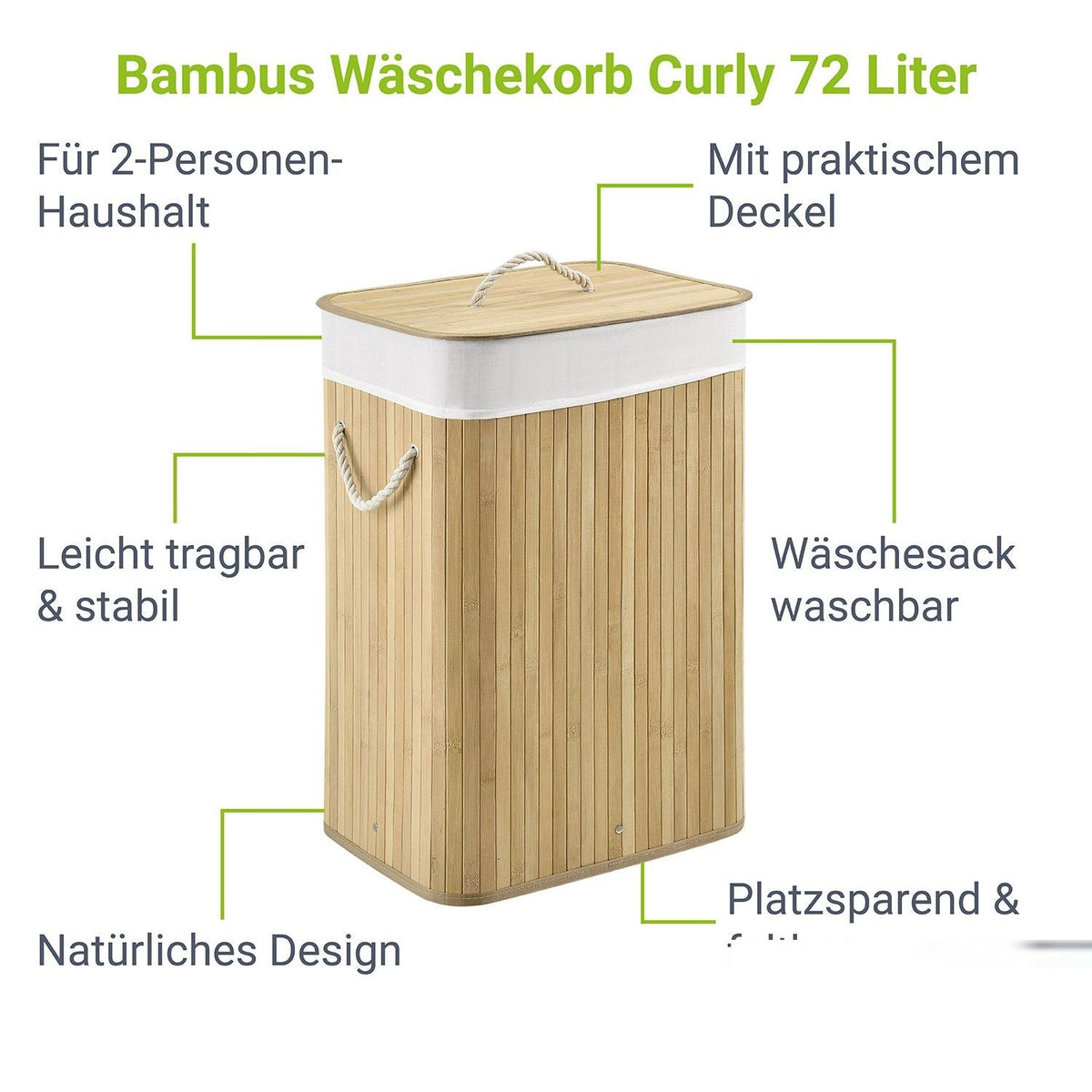Cesto per la biancheria in bambù Curly